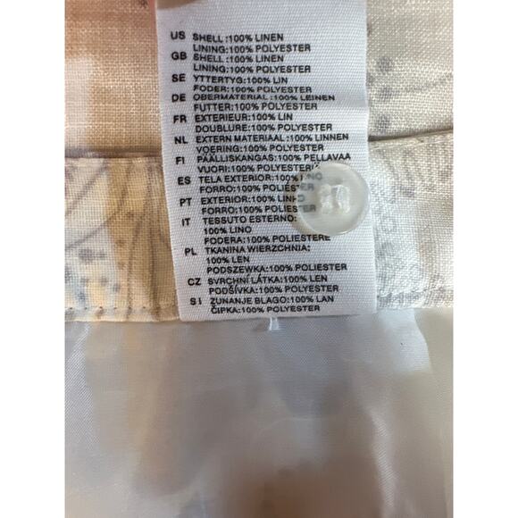 H&M Women's Linen Floral Print Skirt Size 8 Side Zipper Resort Vacation - Picture 6 of 8